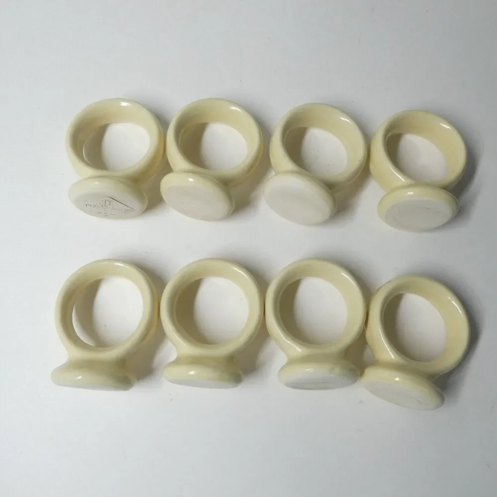 Pfaltzgraff Village Set of 8 Napkin Rings Vintage Brown Floral Stoneware